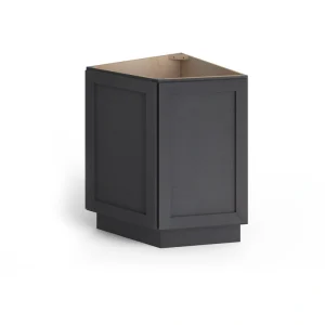Valleywood Cabinetry 24-in W x 34.5-in H x 24-in D Ideal Gray Birch Diagonal Corner Base Ready To Assemble Plywood Cabinet (Flat Panel Shaker Style)