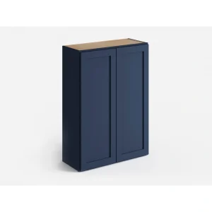 Valleywood Cabinetry 24-in W x 42-in H x 12-in D Marine Blue Birch Wall Ready To Assemble Plywood Cabinet (Flat Panel Shaker Door Style)