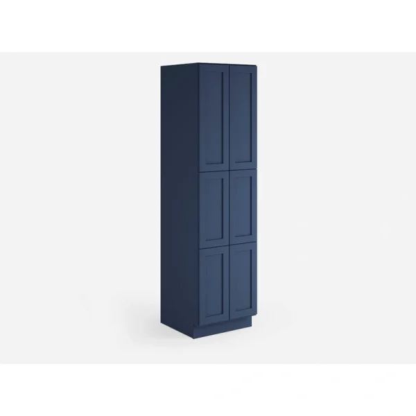 Valleywood Cabinetry 24-in W x 90-in H x 24-in D Marine Blue Birch Pantry Ready To Assemble Plywood Cabinet (Flat Panel Shaker Door Style)