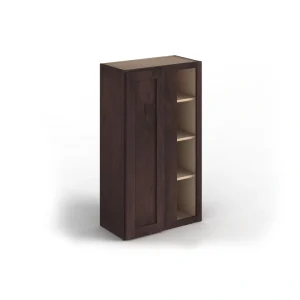 Valleywood Cabinetry 27-in W x 30-in H x 12-in D Rustic Hickory Blind Corner Wall Ready To Assemble Plywood Cabinet (Flat Panel Shaker Style)