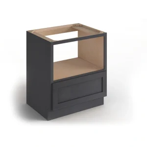 Valleywood Cabinetry 30-in W x 34.5-in H x 24-in D Ideal Gray Birch 1-Drawer Microwave Base Ready To Assemble Plywood Cabinet (Flat Panel Style)