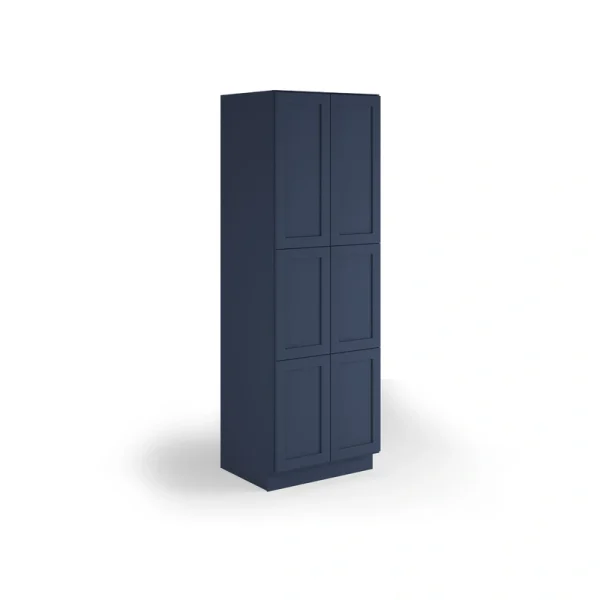 Valleywood Cabinetry 30-in W x 84-in H x 24-in D Marine Blue Birch Pantry Ready To Assemble Plywood Cabinet (Flat Panel Shaker Door Style)