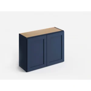 Valleywood Cabinetry 33-in W x 24-in H x 12-in D Marine Blue Birch Wall Ready To Assemble Plywood Cabinet (Flat Panel Shaker Door Style)