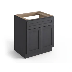 Valleywood Cabinetry 33-in W x 34.5-in H x 24-in D Ideal Gray Birch Sink Base Ready To Assemble Plywood Cabinet (Flat Panel Shaker Style)