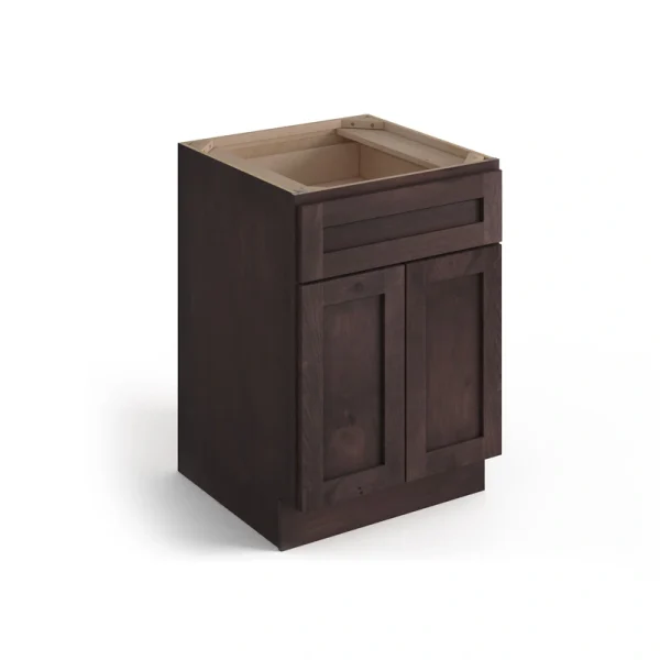 Valleywood Cabinetry 33-in W x 34.5-in H x 24-in D Rustic Hickory 1-Drawer Base Ready To Assemble Plywood Cabinet (Flat Panel Shaker Style)