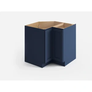 Valleywood Cabinetry 33-in W x 34.5-in H x 33-in D Marine Blue Birch Lazy Susan Corner Base Ready To Assemble Plywood Cabinet (Flat Panel Shaker Style)