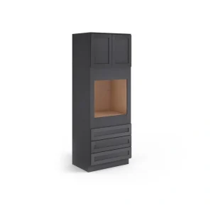 Valleywood Cabinetry 33-in W x 84-in H x 24-in D Ideal Gray Birch 3-Drawers Single or Double Oven Pantry Ready To Assemble Plywood Cabinet (Flat Panel Shaker Style)