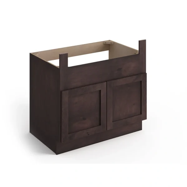 Valleywood Cabinetry 36-in W x 34.5-in H x 24-in D Rustic Hickory Apron Front Sink Base Ready To Assemble Plywood Cabinet (Flat Panel Shaker Style)