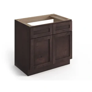 Valleywood Cabinetry 36-in W x 34.5-in H x 24-in D Rustic Hickory Sink Base Ready To Assemble Plywood Cabinet (Flat Panel Shaker Style)