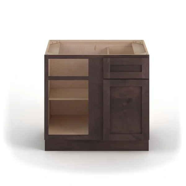 Valleywood Cabinetry 39-in W x 34.5-in H x 24-in D Rustic Hickory Blind 1-Drawer Corner Base Ready To Assemble Plywood Cabinet (Flat Panel Shaker Style)