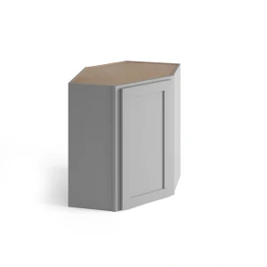 Valleywood Cabinetry Proper Gray 24-in W x 36-in H x 24-in D Proper Gray Birch Diagonal Corner Wall Ready To Assemble Plywood Cabinet (Flat Panel Shaker Style)
