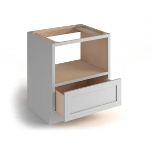Valleywood Cabinetry Proper Gray 30-in W x 34.5-in H x 24-in D Proper Gray Birch 1-Drawer Base Ready To Assemble Plywood Cabinet (Flat Panel Style)