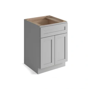 Valleywood Cabinetry Proper Gray 30-in W x 34.5-in H x 24-in D Proper Gray Birch 1-Drawer Base Ready To Assemble Plywood Cabinet (Flat Panel Shaker Style)