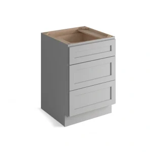Valleywood Cabinetry Proper Gray 30-in W x 34.5-in H x 24-in D Proper Gray Birch 3-Drawer Base Ready To Assemble Plywood Cabinet (Flat Panel Style)