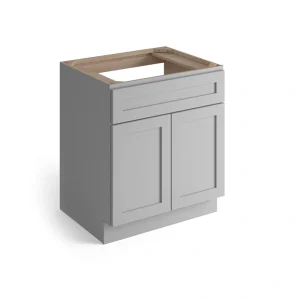 Valleywood Cabinetry Proper Gray 30-in W x 34.5-in H x 24-in D Proper Gray Birch Base Ready To Assemble Plywood Cabinet (Flat Panel Shaker Door Style)