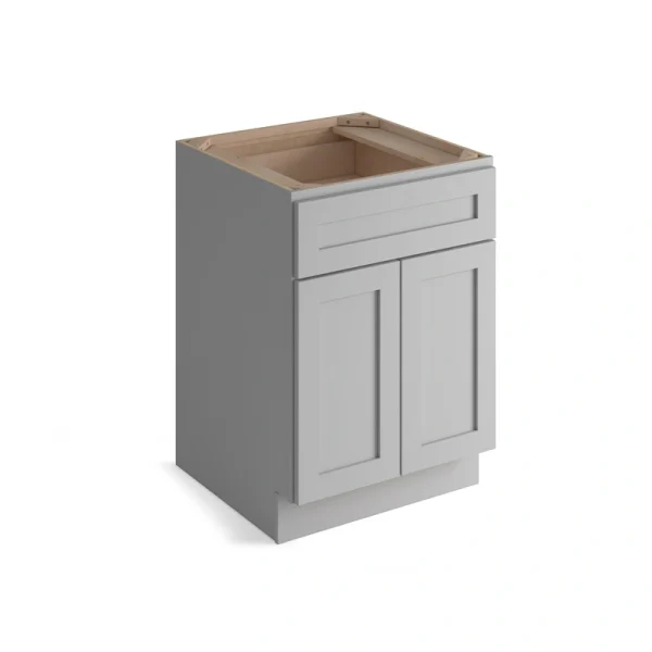 Valleywood Cabinetry Proper Gray 33-in W x 34.5-in H x 24-in D Proper Gray Birch 1-Drawer Base Ready To Assemble Plywood Cabinet (Flat Panel Shaker Style)