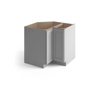 Valleywood Cabinetry Proper Gray 33-in W x 34.5-in H x 33-in D Proper Gray Birch Lazy Susan Corner Base Ready To Assemble Plywood Cabinet (Flat Panel Shaker Style)