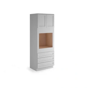 Valleywood Cabinetry Proper Gray 33-in W x 96-in H x 24-in D Proper Gray Birch 3-Drawers Base Ready To Assemble Plywood Cabinet (Flat Panel Shaker Style)