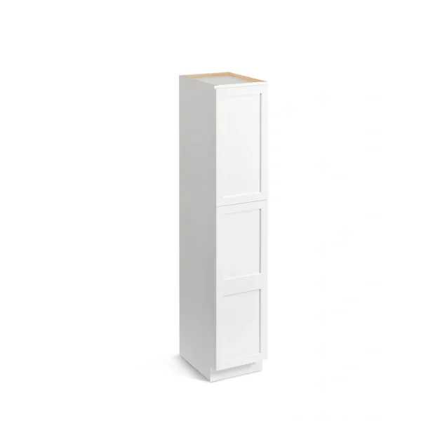 Valleywood Cabinetry Pure White 18-in W x 96-in H x 24-in D Pure White Birch Pantry Ready To Assemble Plywood Cabinet (Flat Panel Shaker Door Style)