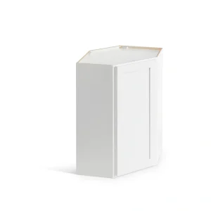 Valleywood Cabinetry Pure White 24-in W x 30-in H x 24-in D Pure White Birch Diagonal Corner Wall Ready To Assemble Plywood Cabinet (Flat Panel Shaker Style)