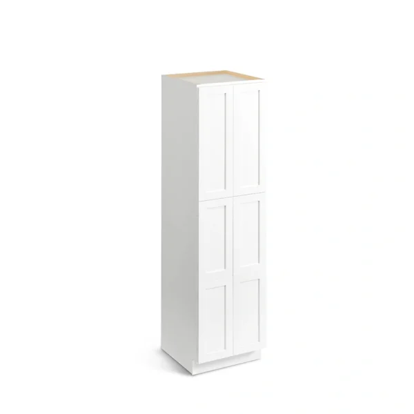 Valleywood Cabinetry Pure White 24-in W x 96-in H x 24-in D Pure White Birch Pantry Ready To Assemble Plywood Cabinet (Flat Panel Shaker Door Style)