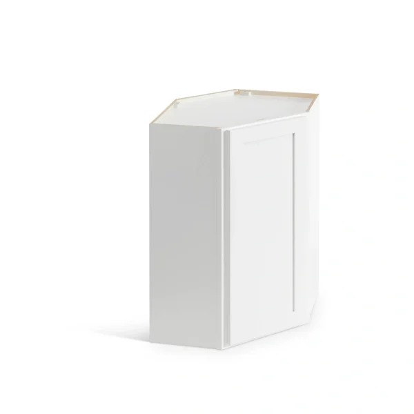 Valleywood Cabinetry Pure White 27-in W x 42-in H x 27-in D Pure White Birch Diagonal Corner Wall Ready To Assemble Plywood Cabinet (Flat Panel Shaker Style)