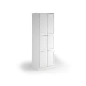 Valleywood Cabinetry Pure White 30-in W x 90-in H x 24-in D Pure White Birch Pantry Ready To Assemble Plywood Cabinet (Flat Panel Shaker Door Style)