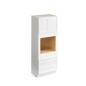 Valleywood Cabinetry Pure White 33-in W x 96-in H x 24-in D Pure White Birch 3-Drawers Base Ready To Assemble Plywood Cabinet (Flat Panel Shaker Style)