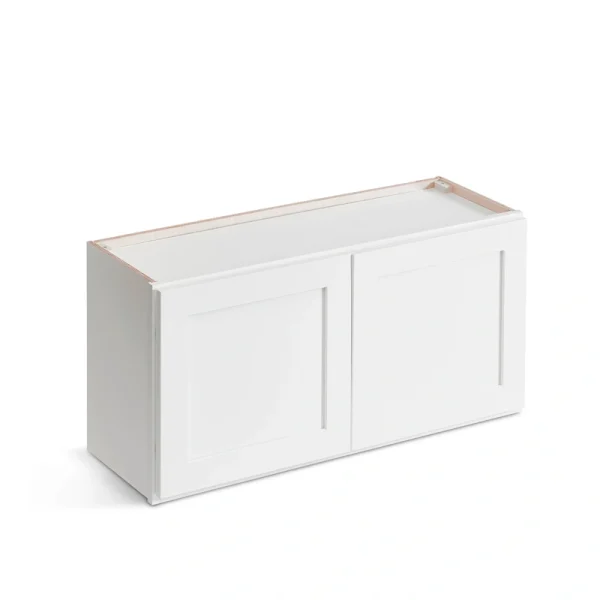 Valleywood Cabinetry Pure White 36-in W x 15-in H x 12-in D Pure White Birch Wall Ready To Assemble Plywood Cabinet (Flat Panel Shaker Door Style)
