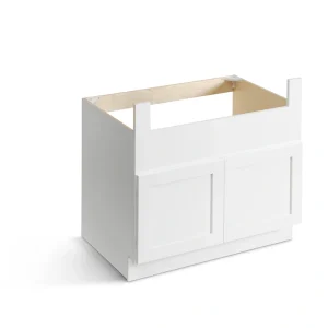 Valleywood Cabinetry Pure White 36-in W x 34.5-in H x 24-in D Pure White Birch Base Ready To Assemble Plywood Cabinet (Flat Panel Shaker Door Style) T726916755