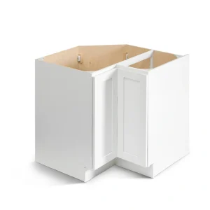 Valleywood Cabinetry Pure White 36-in W x 34.5-in H x 36-in D Pure White Birch Lazy Susan Corner Base Ready To Assemble Plywood Cabinet (Flat Panel Shaker Style)