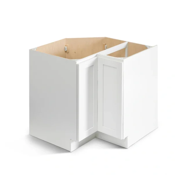 Valleywood Cabinetry Pure White 36-in W x 34.5-in H x 36-in D Pure White Birch Lazy Susan Corner Base Ready To Assemble Plywood Cabinet (Flat Panel Shaker Style)