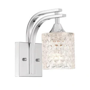 Vanity Art 1-Light Polished Chrome Wall Armed Sconce