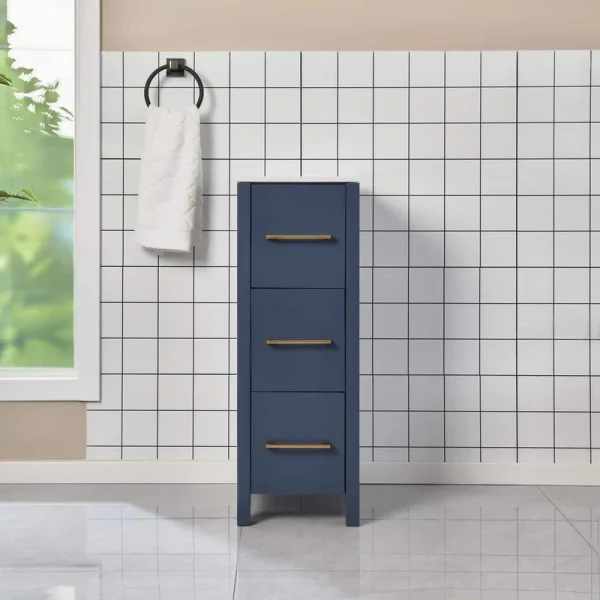 Vanity Art 12 in. W x 18 in. D x 33.5 in. H Bath Vanity Cabinet without Top in Blue
