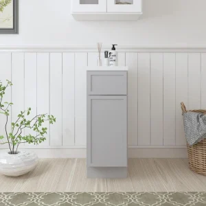 Vanity Art 12 in. W x 21 in. D x 32.5 in. H 1-Drawer Bath Vanity Cabinet Only in Gray T726947922