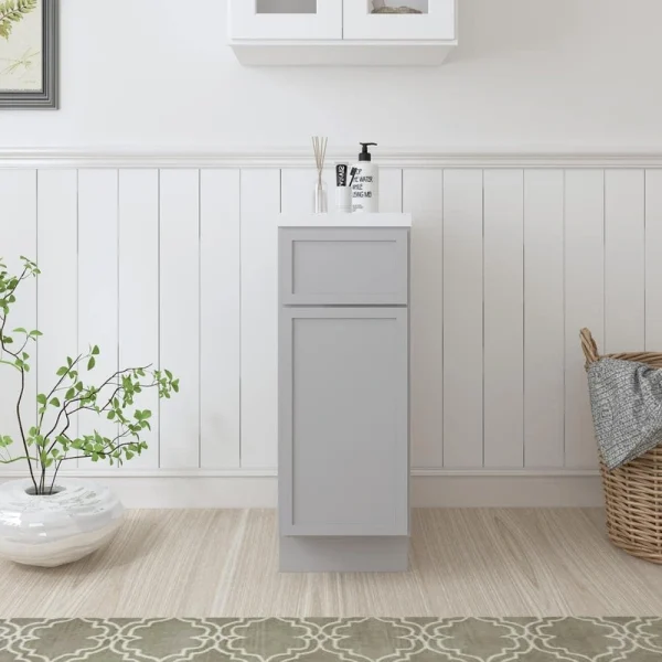 Vanity Art 12 in. W x 21 in. D x 32.5 in. H 1-Drawer Bath Vanity Cabinet Only in Gray T726947922