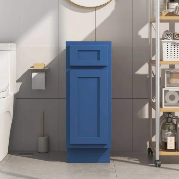 Vanity Art 12 in. W x 21 in. D x 32.5 in. H 1-Drawer Bath Vanity Cabinet without Top in Blue