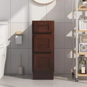 Vanity Art 12 in. W x 21 in. D x 32.5 in. H 3-Drawers Bath Vanity Cabinet Only in Brown T726947895