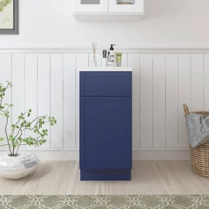 Vanity Art 15 in. W x 21 in. D x 32.5 in. H 1-Drawer Bath Vanity Cabinet Only in Blue