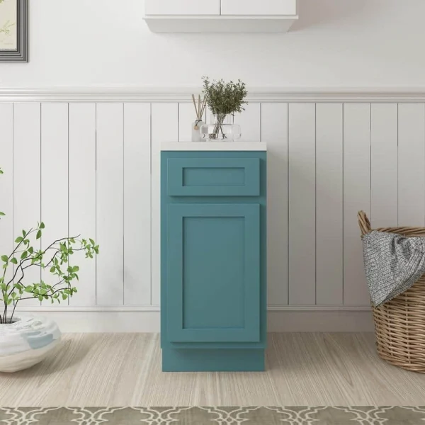 Vanity Art 15 in. W x 21 in. D x 32.5 in. H 1-Drawer Bath Vanity Cabinet Only in Sea Green