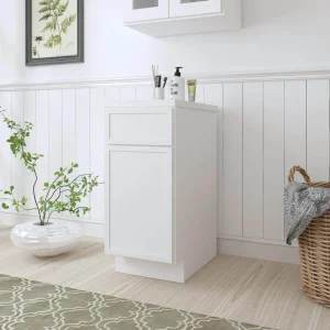 Vanity Art 15 in. W x 21 in. D x 32.5 in. H 1-Drawer Bath Vanity Cabinet Only in White T726947917