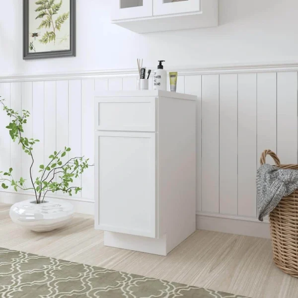Vanity Art 15 in. W x 21 in. D x 32.5 in. H 1-Drawer Bath Vanity Cabinet Only in White T726947917