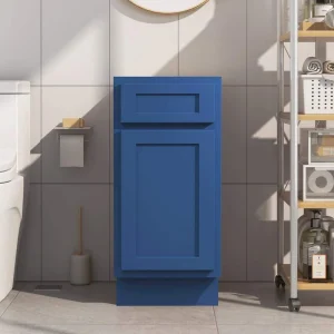 Vanity Art 15 in. W x 21 in. D x 32.5 in. H 1-Drawer Bath Vanity Cabinet without Top in Blue