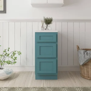 Vanity Art 15 in. W x 21 in. D x 32.5 in. H 3-Drawer Bath Vanity Cabinet Only in Sea Green T726947890