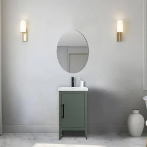Vanity Art 20 in. W x 15.8 in D x 34 in. H Single Sink Bathroom Vanity Cabinet in Vintage Green with Ceramic Top T726947966