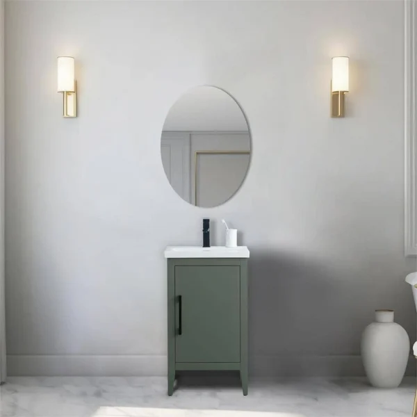Vanity Art 20 in. W x 15.8 in D x 34 in. H Single Sink Bathroom Vanity Cabinet in Vintage Green with Ceramic Top T726947966