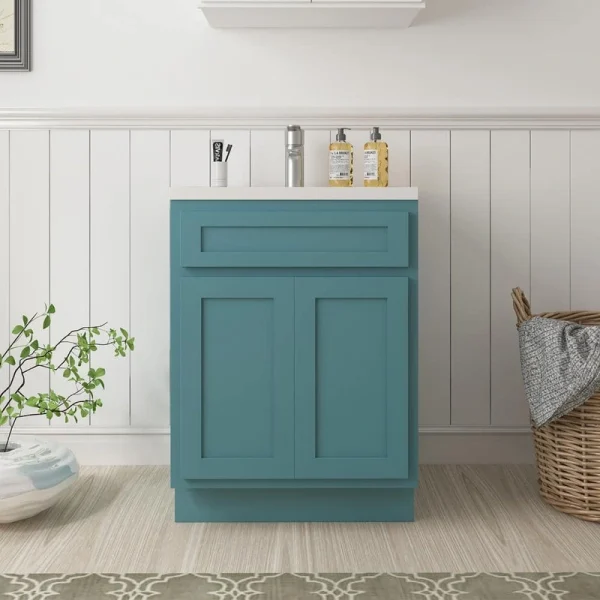 Vanity Art 24 in. W x 21 in. D x 32.5 in. H 2-Doors Bath Vanity Cabinet Only in Sea Green