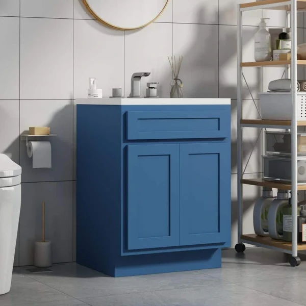 Vanity Art 24 in. W x 21 in. D x 32.5 in. H 2-Doors Bath Vanity Cabinet without Top in Blue