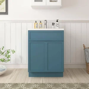 Vanity Art 24 in. W x 21 in. D x 32.5 in. H 2-Doors Bath Vanity Cabinet without Top in Sea Green