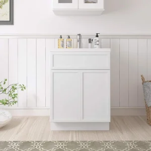 Vanity Art 24 in. W x 21 in. D x 32.5 in. H 2-Doors Bath Vanity Cabinet without Top in White
